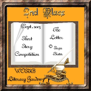 Link To "The Letter" 2nd Place winner in the WOSIB Literary Short story contest in September 2003