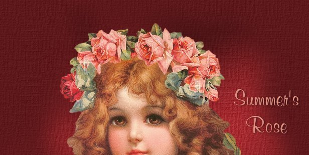 Pagetitle Picture "SummerRose" A beaytiful girl with roses in her lovely red hair